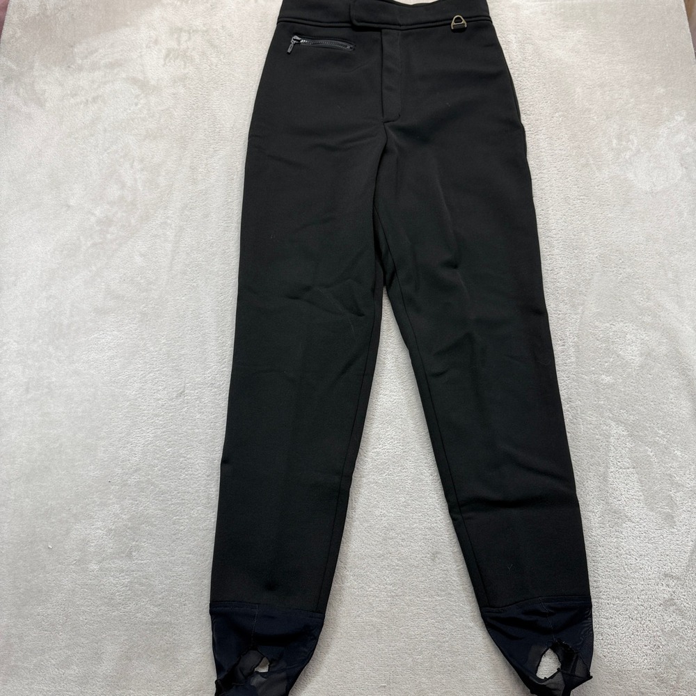 Eddie Bauer Pants Women's 10 Tall EBTEK Ski Black Stirrup Schoeller Wool Blend